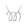 Image 1 : Plain Letter M Script Pendant - .925 Sterling Silver