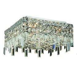 2033 Maxime Collection Flush Mount L12in W12in H5.5in Lt:4 Chrome Finish (Swarovski Strass/Elements 