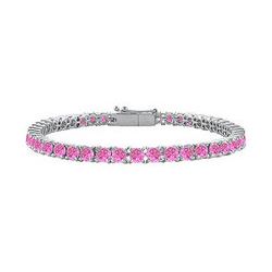 Pink Sapphire Tennis Bracelet 14K White Gold 7.00 CT TGW
