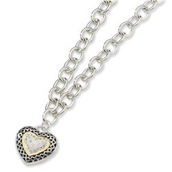 SS W/14K Dia 16.5In Necklace