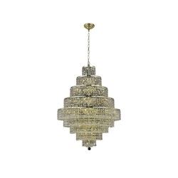 2039 Maxime Collection Hanging Fixture D30in H41in Lt:28 Gold Finish (Elegant Cut Crystals)