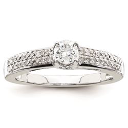 14K White Gold Diamond Semi-Mount Engagement Ring