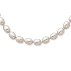 14K White Gold 6-7Mm Grey Rice FW Cultured Pearl Necklace