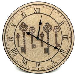 Wood 23 Burlap Wall Clock