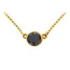 Image 1 : 14K Yellow Gold : Bezel Set Round Black Diamond Solitaire Pendant - 1.75 CT. TW.