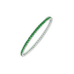 Emerald Eternity Bangle : 14K White Gold - 3.00 CT TGW