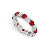 Image 1 : Diamond and Ruby Eternity Band : 14K White Gold  – 3.00 CT TGW