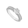Image 1 : Semi Mount Engagement Ring in 14K White Gold with 0.25 CT Diamonds Center Diamond not Included