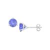 Image 1 : Sterling Silver Martini Style Created Tanzanite Stud Earrings with 0.50 CT TGW