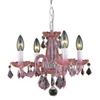 Image 1 : 7804 Rococo Collection Hanging Fixture D15in H12in Lt:4 Pink Finish (Royal Cut Pink)