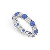 Image 1 : Diamond and Blue Sapphire Eternity Band : 18K White Gold – 4.00 CT TGW