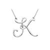 Image 1 : Plain Letter K Script Pendant - .925 Sterling Silver