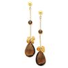 Image 1 : 14K Smoky Quartz Dangle Post Earrings