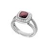 Image 1 : Garnet and Diamond Rope Ring : 14K White Gold - 5.50 CT TGW