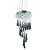 Image 1 : 2028 Comet Collection Hanging Fixture Black Prism Drops H26in D16in Lt:5 Chrome Finish (Royal Cut Cr