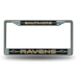 Baltimore Ravens NFL Bling Glitter Chrome License Plate Frame