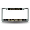 Image 1 : Baltimore Ravens NFL Bling Glitter Chrome License Plate Frame
