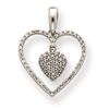Image 1 : 14K White Gold Diamond Dangle Heart Pendant