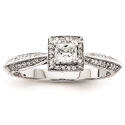 14K White Gold Diamond Semi-Mount Engagement Ring