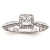 Image 1 : 14K White Gold Diamond Semi-Mount Engagement Ring