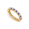 Image 1 : Diamond and Blue Sapphire Eternity Band : 14K Yellow Gold – 2.00 CT TGW