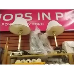 BRASS TABLE LAMPS WITH OUTLET - 2 TTL