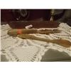 Image 1 : HAND CARVED INSENT HOLDER & 2 CARVED SPOONS