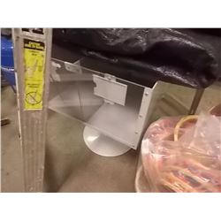 COMMERCIAL METAL STORE DISPLAY BIN ON PEDESTAL - GREY - CAN BE 1 OR 2 COMPARTMENT