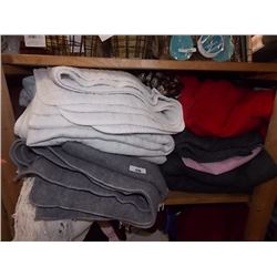 SHELF OF CLOTHING, BLANKETS AND MORE