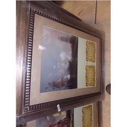 FRAMED PRINT - VINTAGE DESIGN TALL SHIP - CALENDAR