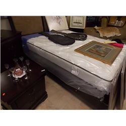 QUEEN BED FRAME - HDBRD, FTBD & RAILS - MICRO FIBRE BACKING