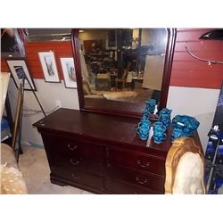 MAHOGANY DRESSER WITH MIRROR