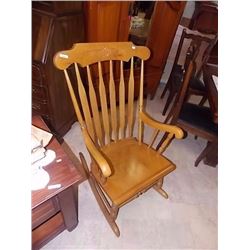 VINTAGE CARVED BACK ROCKING CHAIR