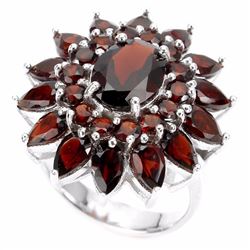 Natural Orange Garnet Ring