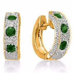 Genuine Emerald & Diamond Earrings