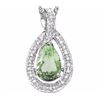 Image 1 : Natural Green Tea Amethyst Diamond ct Gold Pendant