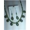 Image 1 : Hand Made Natural Jade Neckless Set with Earrings