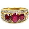 Genuine Red Ruby Two Tone Ring