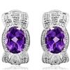 Image 1 : Natural Amethyst & Diamond Earrings