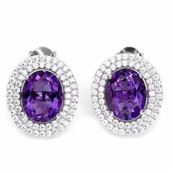 Natural Purple Amethyst Earrings