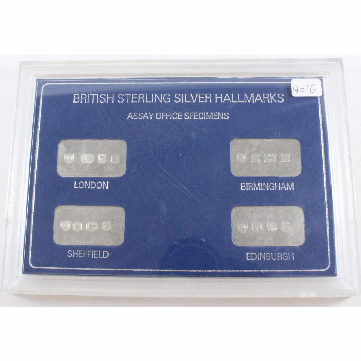 Set of 4x British Sterling Silver Hallmarks Assay Office Specimens