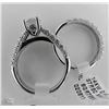 Image 3 : 14K WHITE GOLD DIAMOND ENGAGEMENT/BAND RING SET
