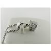 Image 2 : 14K WHITE GOLD DIAMOND SOLITAIRE PENDANT WITH CHAIN