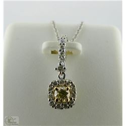 14K WHITE GOLD DIAMOND PENDANT WITH CHAIN