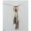 Image 1 : 14K WHITE & ROSE GOLD DIAMOND & KUNZITE NECK PIECE