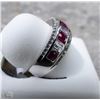 Image 2 : 18K WHITE GOLD DIAMOND AND RUBY RING