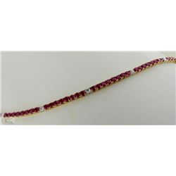 14K WHITE & YELLOW GOLD DIAMOND & RUBY BRACELET
