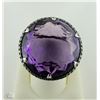 Image 1 : 14K WHITE GOLD & BLACK RHODIUM, AMETHYST RING
