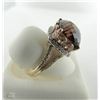 Image 2 : 14K WHITE YELLOW & ROSE GOLD GARNET & DIAMOND RING
