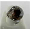 Image 1 : 14K WHITE GOLD SMOKEY QUARTZ AND DIAMOND RING